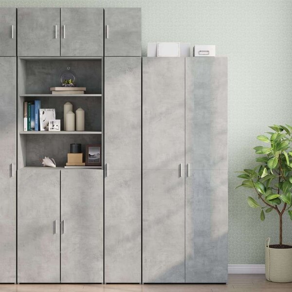 VidaXL betonszürke szerelt fa vékony tárolószekrény 30 x 42,5 x 225 cm