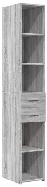 VidaXL szürke sonoma szerelt fa vékony tárolószekrény 30x42,5x225 cm