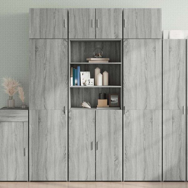 VidaXL szürke sonoma színű szerelt fa tárolószekrény 70x42,5x225 cm
