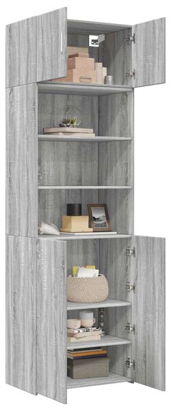 VidaXL szürke sonoma színű szerelt fa tárolószekrény 70x42,5x225 cm