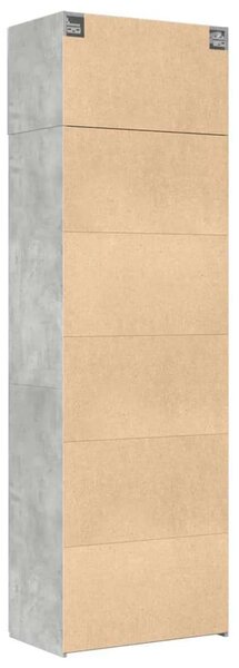 VidaXL betonszürke szerelt fa tárolószekrény 70 x 42,5 x 225 cm