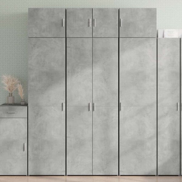 VidaXL betonszürke szerelt fa tárolószekrény 70 x 42,5 x 225 cm