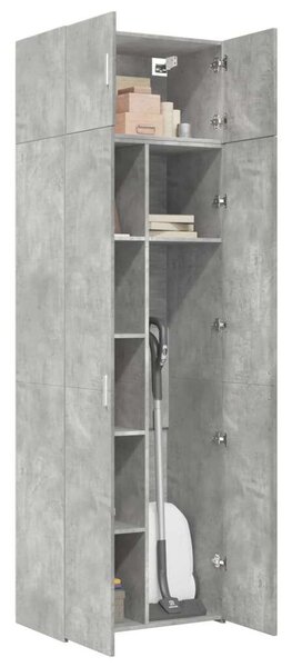 VidaXL betonszürke szerelt fa tárolószekrény 70 x 42,5 x 225 cm