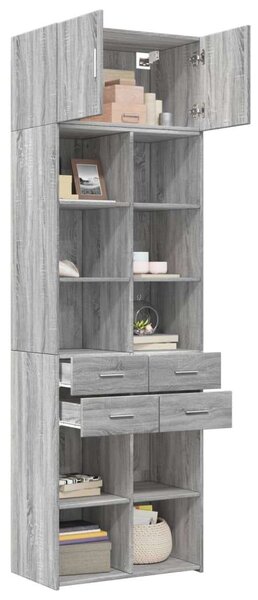 VidaXL szürke sonoma színű szerelt fa tárolószekrény 70x42,5x225 cm