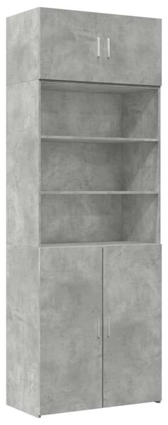 VidaXL betonszürke szerelt fa tárolószekrény 80 x 42,5 x 225 cm