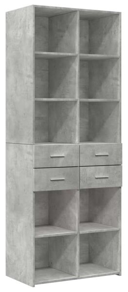 VidaXL betonszürke szerelt fa tárolószekrény 70 x 42,5 x 225 cm