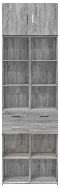 VidaXL szürke sonoma színű szerelt fa tárolószekrény 70x42,5x225 cm