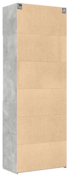 VidaXL betonszürke szerelt fa tárolószekrény 80 x 42,5 x 225 cm