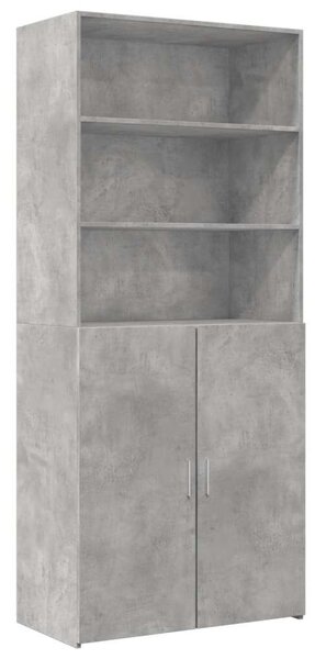 VidaXL betonszürke szerelt fa tárolószekrény 80 x 42,5 x 225 cm