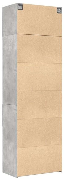 VidaXL betonszürke szerelt fa tárolószekrény 70 x 42,5 x 225 cm