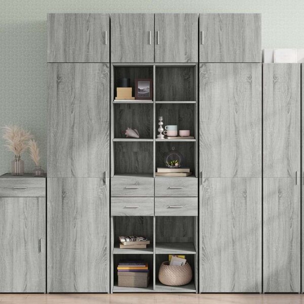 VidaXL szürke sonoma színű szerelt fa tárolószekrény 70x42,5x225 cm