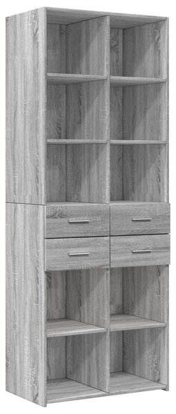 VidaXL szürke sonoma színű szerelt fa tárolószekrény 70x42,5x225 cm