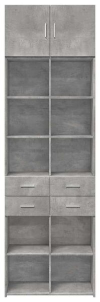 VidaXL betonszürke szerelt fa tárolószekrény 70 x 42,5 x 225 cm