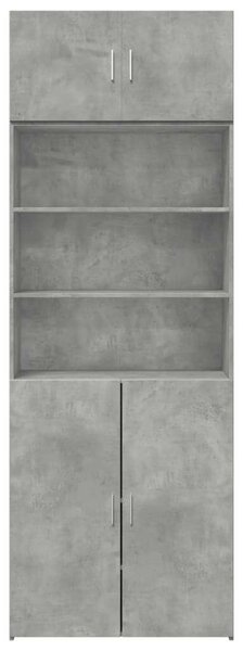 VidaXL betonszürke szerelt fa tárolószekrény 80 x 42,5 x 225 cm