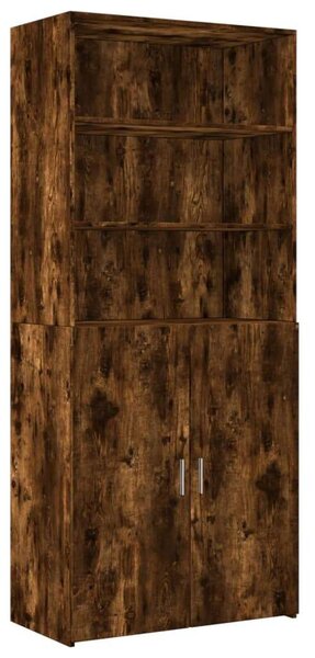 VidaXL füstös tölgy színű szerelt fa tárolószekrény 80 x 42,5 x 225 cm