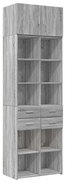 VidaXL szürke sonoma színű szerelt fa tárolószekrény 70x42,5x225 cm