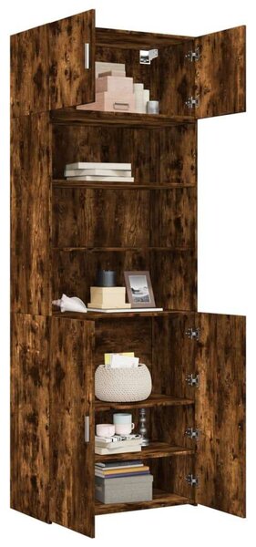 VidaXL füstös tölgy színű szerelt fa tárolószekrény 80 x 42,5 x 225 cm