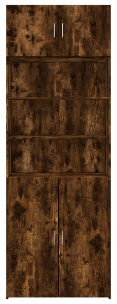 VidaXL füstös tölgy színű szerelt fa tárolószekrény 80 x 42,5 x 225 cm