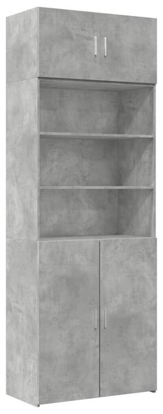 VidaXL betonszürke szerelt fa tárolószekrény 80 x 42,5 x 225 cm