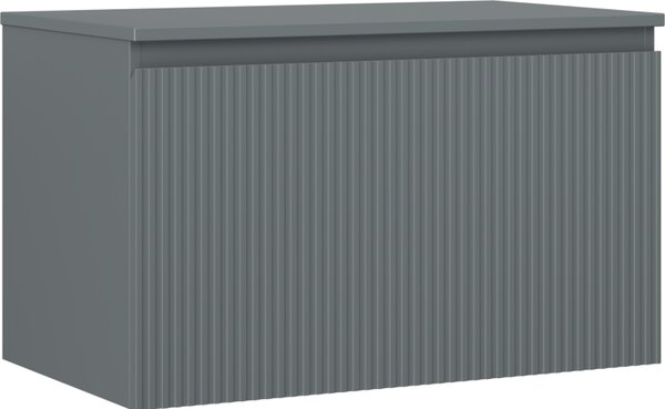 Mexen Rivel, fürdőszobaszekrény 80 cm-es felsőrésszel, 1 fiókkal, rovátkolt, grafit matt, 91A20-08047-1-BFC66