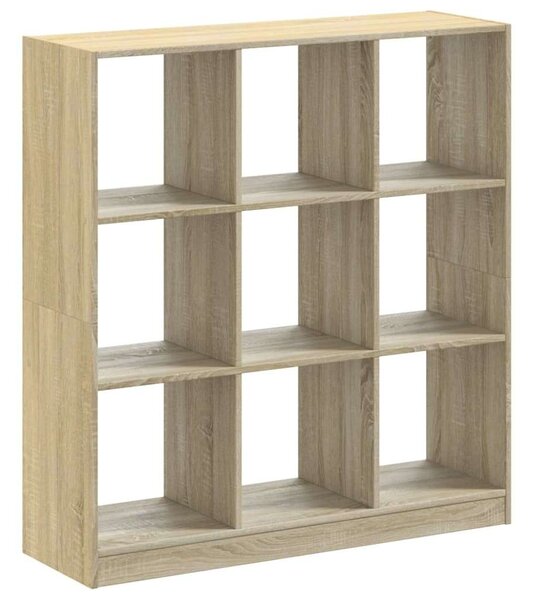 VidaXL Fa Könyvespolc - 9 Rekeszes - Sonoma Tölgy - 102x32x108 cm