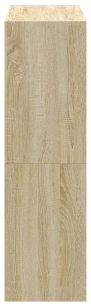 VidaXL Fa Könyvespolc - 9 Rekeszes - Sonoma Tölgy - 102x32x108 cm