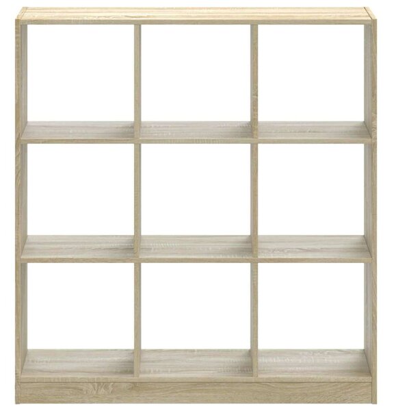 VidaXL Fa Könyvespolc - 9 Rekeszes - Sonoma Tölgy - 102x32x108 cm