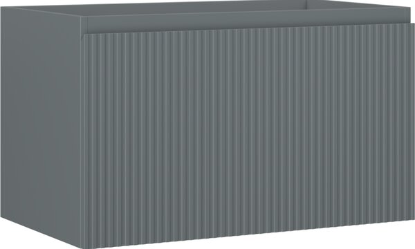 Mexen Rivel, fürdőszobaszekrény 80 cm, 1 fiók, rovátkolt, grafit matt, 91A20-08047-1-BF66