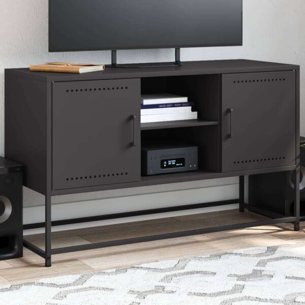 VidaXL TV-szekrény - Ipari Stílus - Fekete Acél - 100x40cm