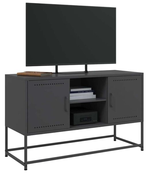 VidaXL TV-szekrény - Ipari Stílus - Fekete Acél - 100x40cm