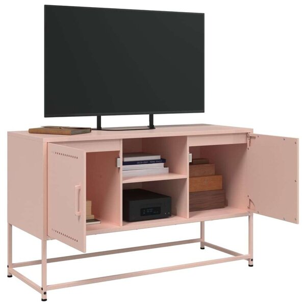 VidaXL Rózsaszín Acél TV-Szekrény - 100,5x39x60,5 cm