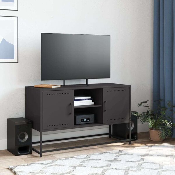 VidaXL TV-szekrény - Ipari Stílus - Fekete Acél - 100x40cm