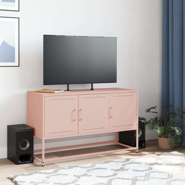 VidaXL Rózsaszín Acél TV-szekrény - 100,5x39x60,5 cm