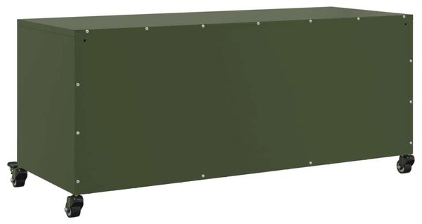 VidaXL Acél TV-szekrény - Olívazöld - 100x40x45 cm