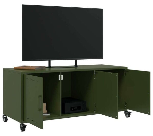 VidaXL Acél TV-szekrény - Olívazöld - 100x40x45 cm