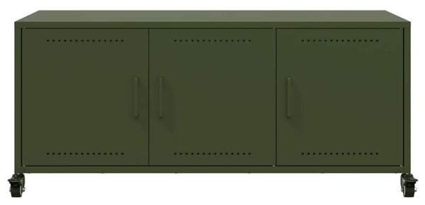 VidaXL Acél TV-szekrény - Olívazöld - 100x40x45 cm