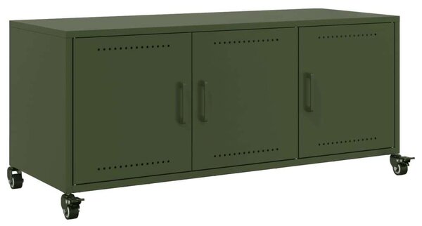 VidaXL Acél TV-szekrény - Olívazöld - 100x40x45 cm