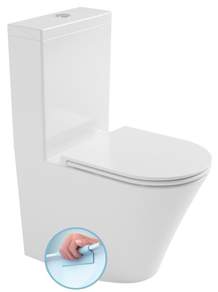Bruckner Bruckner, DARIO RIMLESS kombinált WC-csésze tartállyal, alsó/hátsó lefolyóval, fehér, 201.428.4