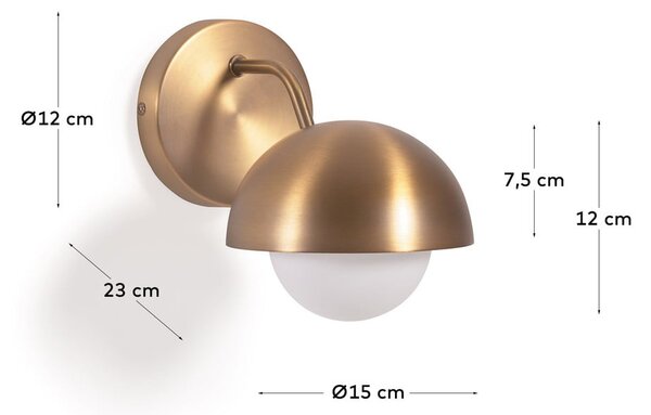 Aranyszínű fali lámpa ø 15 cm Lonela – Kave Home