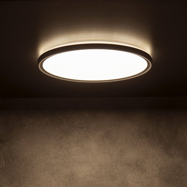 KANLUX KANLUX, AZPO LED mennyezeti lámpa, 420 mm átmérő, 22W, 3000/4000/6000K, IP54, matt fekete, 31517