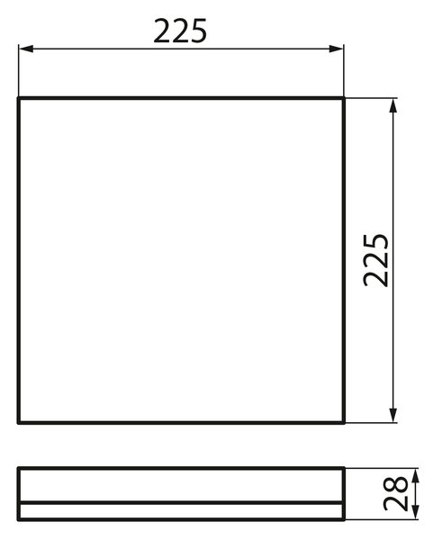 KANLUX KANLUX, AZPO LED mennyezeti lámpa, 225x225mm, 12.3W, 3000/4000/6000K, IP54, matt fekete, 31531