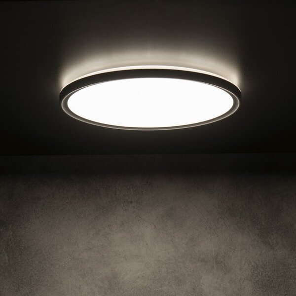 KANLUX KANLUX, AZPO LED mennyezeti lámpa, 420 mm átmérő, 22W, 3000/4000/6000K, IP54, matt fekete, 31517