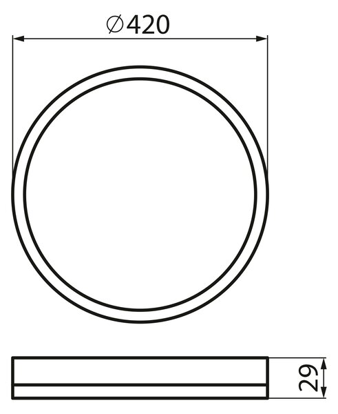 KANLUX KANLUX, AZPO LED mennyezeti lámpa, 420 mm átmérő, 22W, 3000/4000/6000K, IP54, matt fekete, 31517