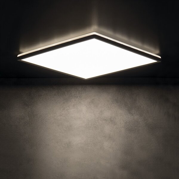 KANLUX KANLUX, AZPO LED mennyezeti lámpa, 225x225mm, 12.3W, 3000/4000/6000K, IP54, matt fekete, 31531