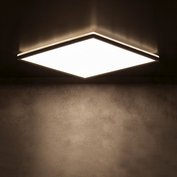 KANLUX KANLUX, AZPO LED mennyezeti lámpa, 225x225mm, 12.3W, 3000/4000/6000K, IP54, matt fekete, 31531