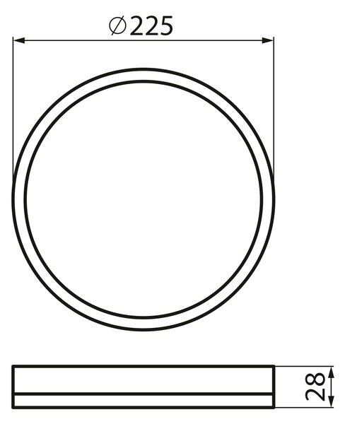 KANLUX KANLUX, AZPO LED mennyezeti lámpa, 225 mm átmérő, 11,8 W, 3000/4000/6000 K, IP54, fehér, 31512
