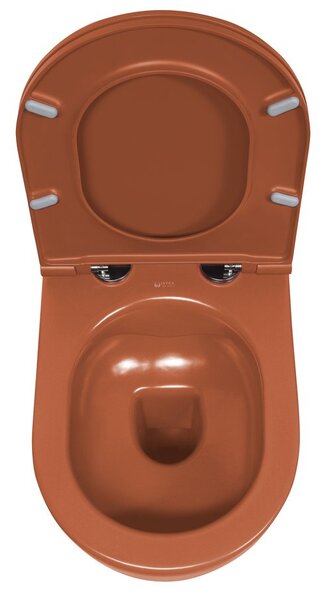 Isvea Isvea, INFINITY fali WC-csésze, perem nélküli, 36,5x53cm, terrakotta, 10NF02005-2U