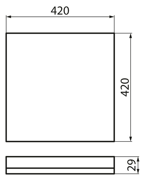 KANLUX KANLUX, AZPO LED mennyezeti lámpa, 420x420mm, 22W, 3000/4000/6000K, IP54, matt fekete, 31535