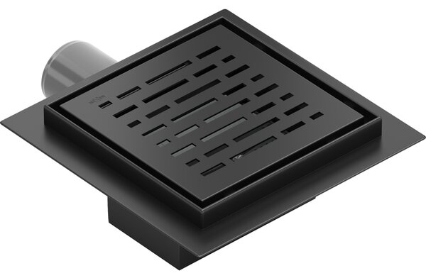 Mexen Flat-Q M01 négyzet alakú padlólefolyó 15 x 15 cm, fekete - 1710315