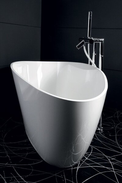 Gelco Gelco, ELIPSIE - kád, 1570x700x560mm, öntött márvány, űrtartalom 260l, fehér fényű, GVEL1570